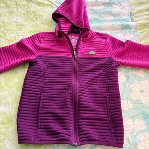 L.L. Bean Fuchsia and Plum Hooded Jacket